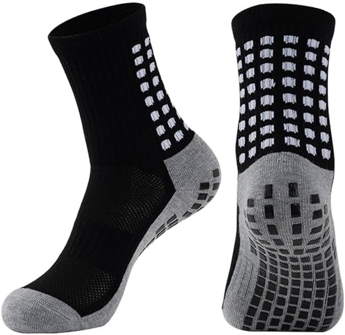 BUKEORE 2 Set Anti-Slip Grip Soccer Socks with Shin Guard Sleeves, Sports Athletic Socks for Men Women - Image 2